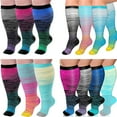 thumbnail image 6 of Firefly Hope 3 Pairs 3XL Plus Size Wide Calf Compression Socks for Women&Men, Knee High Stockings for Circulation, Travel, Yoga & Running, H4, 6 of 6