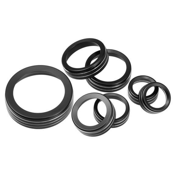 Unique Bargains 7 Pcs AC Headlight Radio 4WD Wheel Drive Switch Knob Cover Fit for Ford Bronco Sport 2021 2022 Black