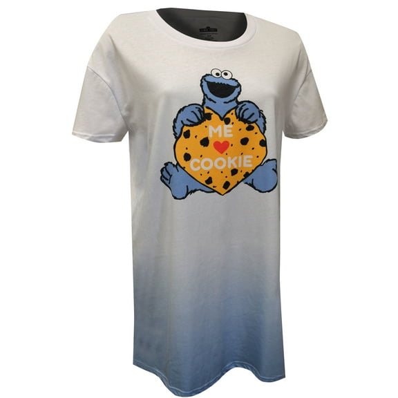 Sesame Street Womens Sesame Street Cookie Monster Me Love Cookies Nightgown (X-Large)