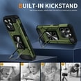 thumbnail image 7 of Designed for iPhone 14 Pro Back Case, 360 & 180 Degree Rotatable Kickstand Armor Design Ultra Shockproof Drop Protective Heavy Duty Luxury Anti-falling for iPhone 14 Pro, Olivegreen, 7 of 7