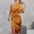 thumbnail image 2 of Sngxgn Women's Sleeveless Halter Midi Dress Bodycon Split Dresses(Yellow,XL), 2 of 7