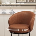 thumbnail image 4 of MultiHaven 26.7" Upholstered Swivel Bar Stool Set of 2 with Back,Modern Counter Height Chair for Kitchen Island - Brown PU Leather, 4 of 10