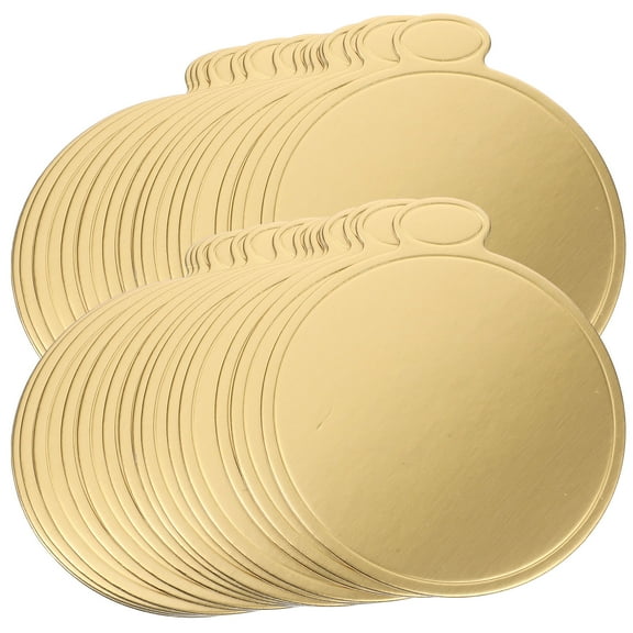 DEMACRIO Golden Cake Cards Round 100 Sheets for Holiday Parties and Christmas 3.5x3.1x0.04in