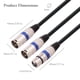 thumbnail image 4 of 2X Cable Divisor y XLR Hembra de 3 A XLR Macho Doble, Cable Divisor XLR, Cable Divisor de MicróFono Adaptador de Audio, 50 Cm, B, 4 of 5