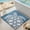 Blue-turtle, variant on Floral Bathroom Rug, Square Bath Mat 31x31, Non Slip Washable Absorbent Soft Microfiber Bathmat, Flower Plant Bath Rugs for Shower Floor, Sink, Beige