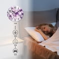 thumbnail image 3 of 12 Inch Wall Clock Battery Operated Silent Clock Decorative for Office, Kitchen, Outdoor, Living Room，Floral Pattern Purple Small Flowers Bright Drawing, 3 of 4
