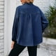 thumbnail image 4 of Chaqueta vaquera de manga larga sin capucha y abrigos de mezclilla de moda para mujer con solapa de color y mangas más delgadas, 4 of 7