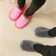 thumbnail image 3 of GOOHOCHY Pantuflas de rayas peludas para limpiar el suelo, con suela desmontable, talla S 35-37 (gris), 3 of 8