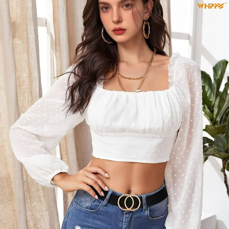 Whippy Women Leather Belt, Double Ring Buckle, Black Waist Belt