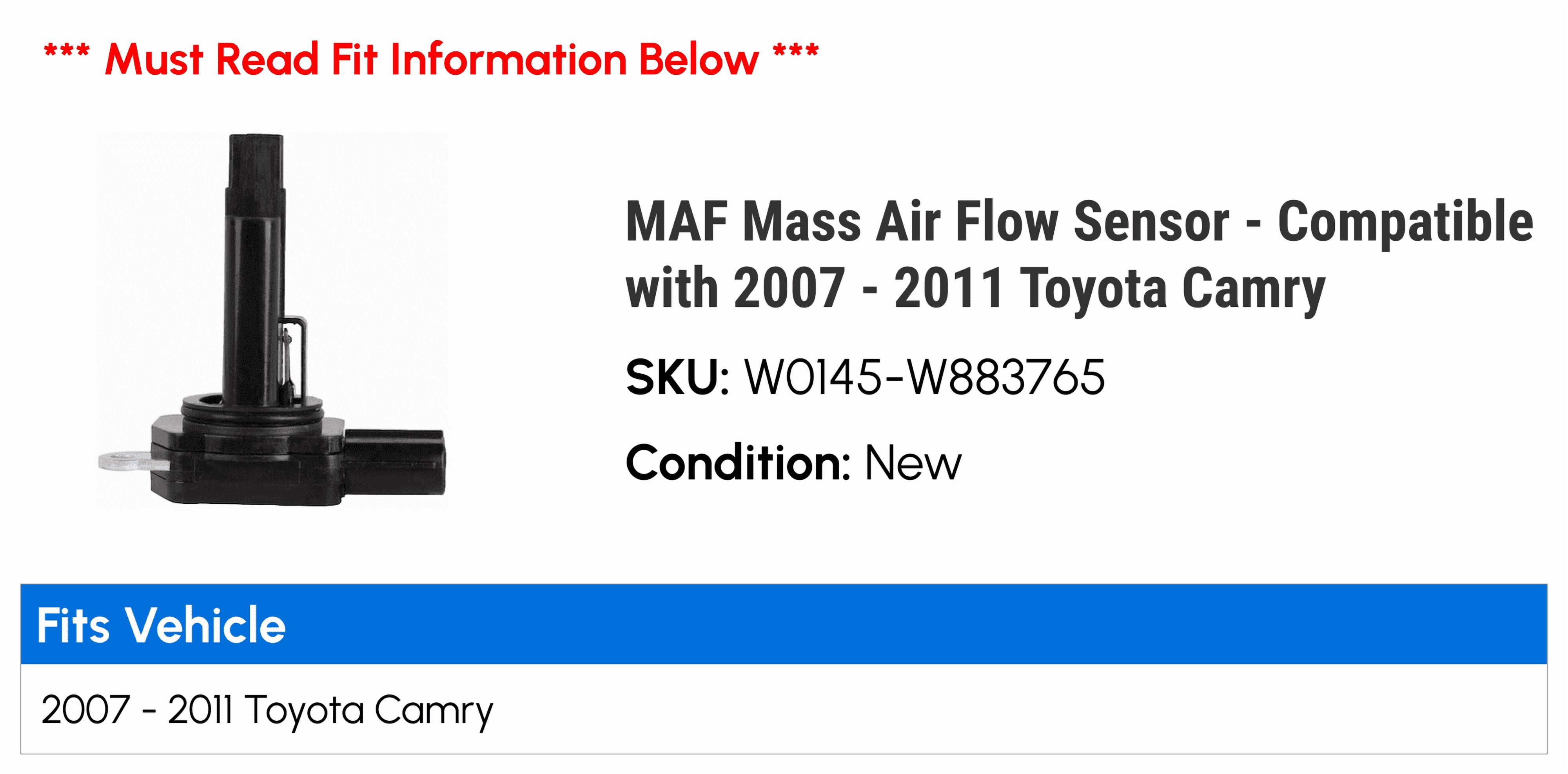 MAF Mass Air Flow Sensor - Compatible with 2007 - 2011 Toyota Camry 2008 2009 2010