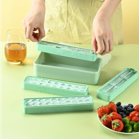 

Realhomelove Silicone Ice Cube Tray Molds With Plastic Lids and Ice Storager (Set of 6)-Large/Small Sphere Ball Square Cubes and Rectangle Shapes - BPA Free Silicone Ice Molds with Ice Clip