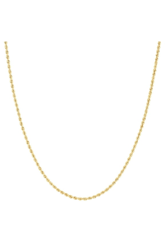 A&M 18k Yellow Gold Plated Sterling Silver 1.2mm Rope Chain Necklace, Adjustable 1630 Length, Unisex Jewelry