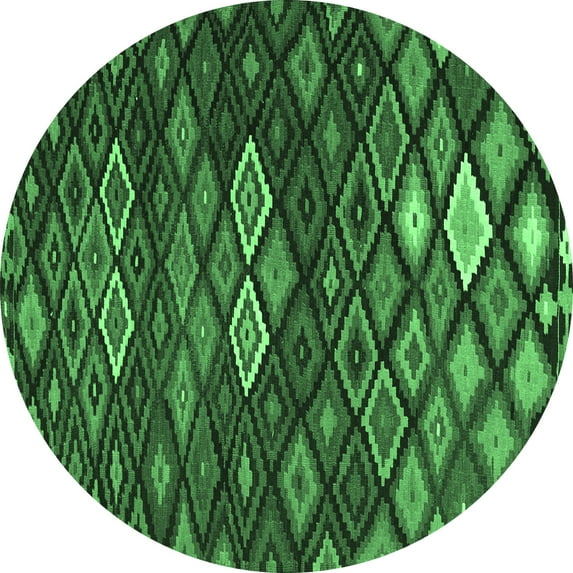 Ahgly Company Indoor Round Persian Emerald Green Traditional Area Rugs, 3' Round