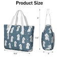 thumbnail image 3 of Tote Bag for Women - Poodle Dog and Footprint Shoulder Bag - Large Utility Work Duffle Bag with Zipper Handbag for Travel, Work, Sprots, 3 of 5
