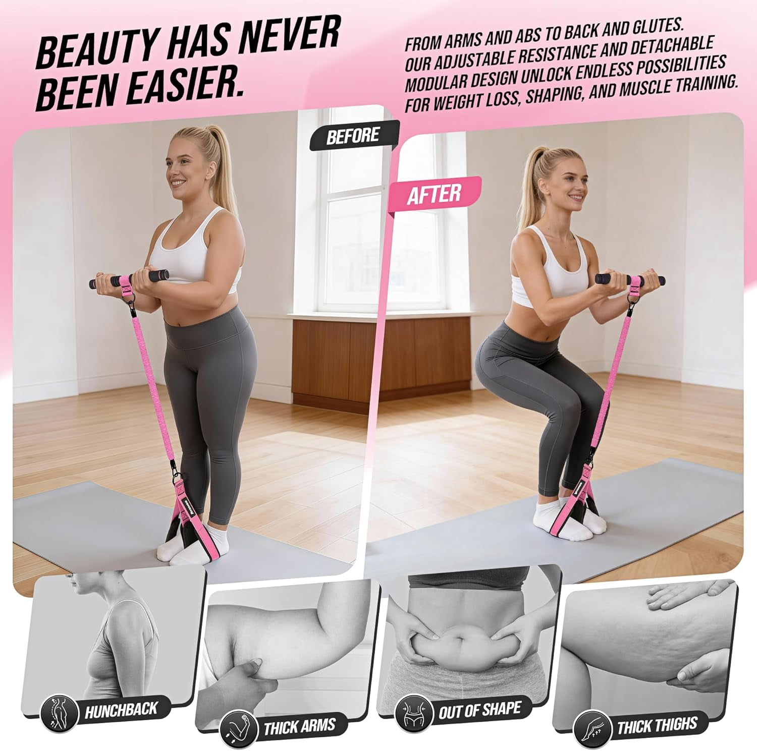 Upgrade Pedal Resistance Band with Handle, Adjustable Tube Foot Pedal Device Puller Exercise Bands, for Abs Arm Leg Waist Workout, Core Pilates, Sit Up Fitness Equipment for Full Body Training