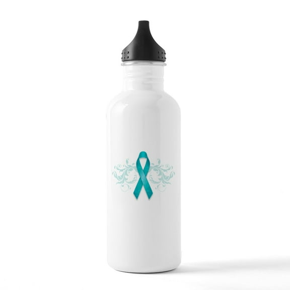 CafePress - Teal Ribbon Stainless Water Bottle 1 - Stainless Steel Water Bottle, Sports Bottle, 1.0L