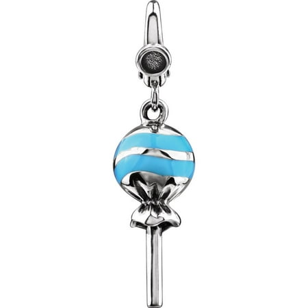 - 925 Sterling Silver Enamel Lollipop Charm Pendant