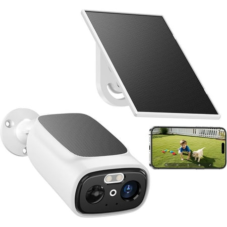 Solar Cameras Outdoor, Camera for , PIR/AI Motion Detection, IP66 ,Night Vision, 2-Way Audio, Cloud/SD Storage,2.4GHz/5G Dual-Band WiFi