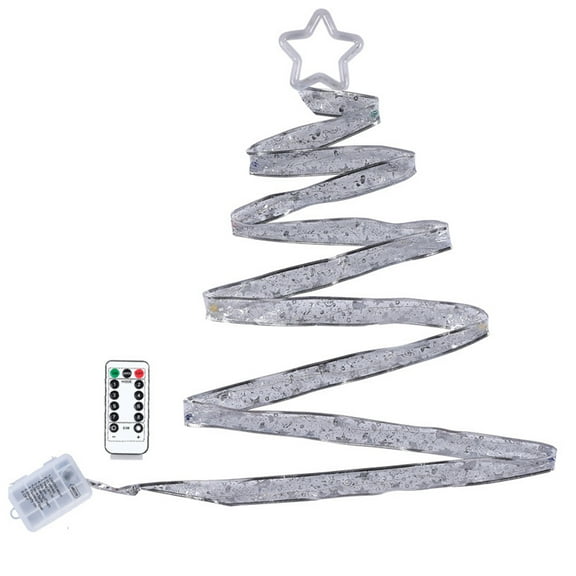 HESHENG LED Fairy Strings Lights Cuttable DIY Ribbon Lamp with Star Mesh Lights for Christmas Tree Home Party Decoration