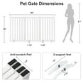 thumbnail image 3 of 3 Panels 36" Freestanding Pet Gate, Solid Wood Folding Safety Fence Wooden Dog Gate, White, 3 of 5