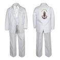 thumbnail image 3 of Baby Boy Teen Christening Baptism Formal White Paisley Suit Silver Gold Patch on Back SM-20, 3 of 4