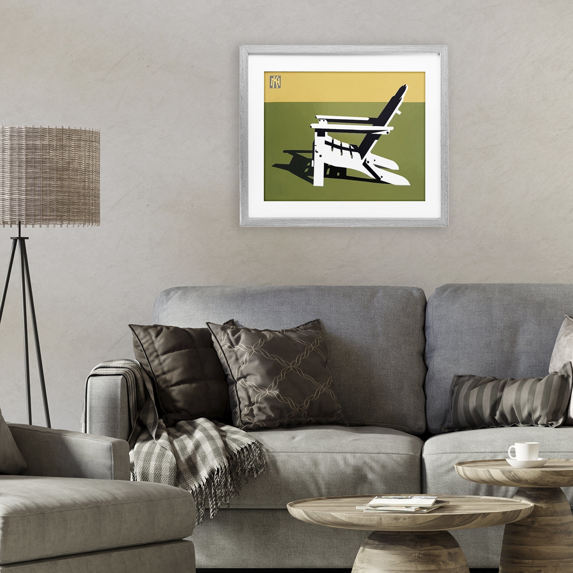 Stupell Industries Minimal Sunlit Lounge Chair Gray Framed Print Under Glass, design by Jadei Graphics