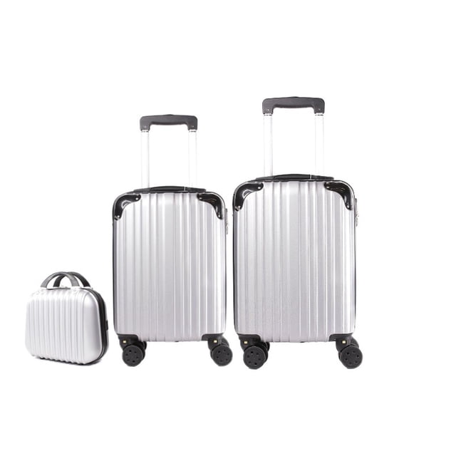 SET MALETAS DE CABINA Y NECESER JON 5832 3 PIEZAS PLATA