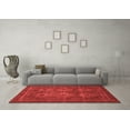 thumbnail image 3 of Ahgly Company Machine Washable Indoor Square Abstract Red Modern Area Rugs, 6' Square, 3 of 4