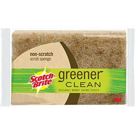 Scotch-Brite Greener Clean Non-Scratch Scrub Sponge, Natural Fiber 3 Ea (Pack Of 5)