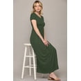 thumbnail image 5 of Made by Johnny Women's Short Sleeve Loose Plain Casual Long Maxi Dresses with Pockets L OLIVE, 5 of 6