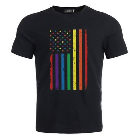 KABOER 2019 New Summer Fashion Lgbt Gay Pride Independence Day Rainbow Flag Short Sleeve T-Shirt Printing (Best Gay Bars Nyc 2019)