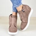 thumbnail image 2 of Hidden Wedge Ankle Boots for Women Trendy Stretch Slip on Zip up Flat Fall Booties Casual Walking Shoes, 2 of 5