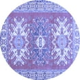 thumbnail image 1 of Ahgly Company Machine Washable Indoor Round Geometric Blue Traditional Area Rugs, 3' Round, 1 of 4
