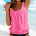 thumbnail image 5 of Linfrsh Womens High Neck Tankini Swimwear Tops Bathing Suit Loose Fit Swim Tops Women Top Only 2025 Modest Swimsuit Top No Bottom Hot Pink,XL, 5 of 6