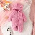 thumbnail image 2 of Snowsuit Baby Boy Fleece Bear Ear Newborn Girl Romper Baby Girl Warm Outfits Baby Winter Clothes Girl 9-12 Months, 2 of 7
