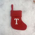 thumbnail image 4 of JoyMoreHome Knit Monogram Christmas Stocking with Embroidered Inicial 26 Letters, Home Christmas Party Hanging Decoration, 4 of 4