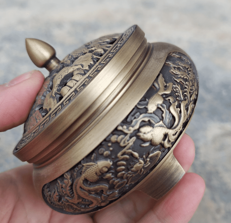 Vintage Bronze Buddha Censer Incense Burner Unique Ritual  Incense holder, Tibet culture Brass Ash catcher censer Incensory Decorative kk069