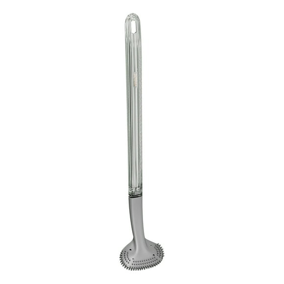 Wall Mounted Toilet Brush with Long Handle | Soft Bristle Deep Clean Design for Hard to Reach Corners | Includes Adhesive Wall Mount | Blue Green or Clear