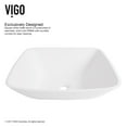 thumbnail image 3 of VIGO Hyacinth Modern White Matte Stone 14 in. L x 14 in. W x 4 in. H Square Vessel Bathroom Sink, 3 of 10