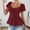 Wine, variant on Endives Women's Short Sleeve Tshirt Tie Up Front Blouse Tuck Waist Shirts Tunic Tops Summer Trendy Pink
