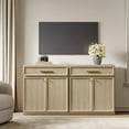 thumbnail image 4 of SICOTAS Modern Sideboard Buffet Cabinet Storage Set of 2, Small 30" Farmhouse Credenzas with Drawer & 2 Doors, Modular Cabinet for Living Room/Entryway/Dining Room, Oak, 4 of 10