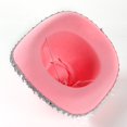 thumbnail image 2 of Cowboy Hat Brim Feather Edge Tiara Cowgirl Cap Holiday Costume Party, Pink B, 2 of 6
