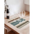 thumbnail image 6 of Boho Vintage Striped Dish Drying Mat, Teal Brown Beige Absorbent Dish Drying Matt Pad for Kitchen Countertops,Sinks,Dish Drainer Racks, Large 18x24inx1PC,,, 6 of 9
