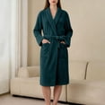 thumbnail image 6 of Terry Cloth Robes for Women Long Plush Bathrobe with Pockets Wrap Cozy Lounge Wear Hotel Spa Soft Comfortable Sleepwear Gift Green, 6 of 8
