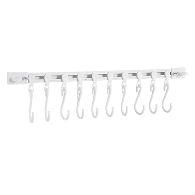 Multifunctional Slide Rail Hook Kitchen Utensil Hanging Rack Wall Mounted Hanger Space Saving Utensil Holder With 10 Hooks Sticky Wall Hooks Screw in Wall Hooks Suction Shower Soap Holder with Hooks