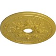 thumbnail image 3 of Ekena Millwork 23 5/8"OD x 4"ID x 1 1/2"P Rose and Ribbon Ceiling Medallion (Fits Canopies up to 4"), Hand-Painted Rich Gold, 3 of 5