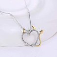thumbnail image 2 of Angel Devil Heart Necklace Halo Cupid Pack Easter Pendant Necklace Silver Dual Pleated Necklace, 2 of 3