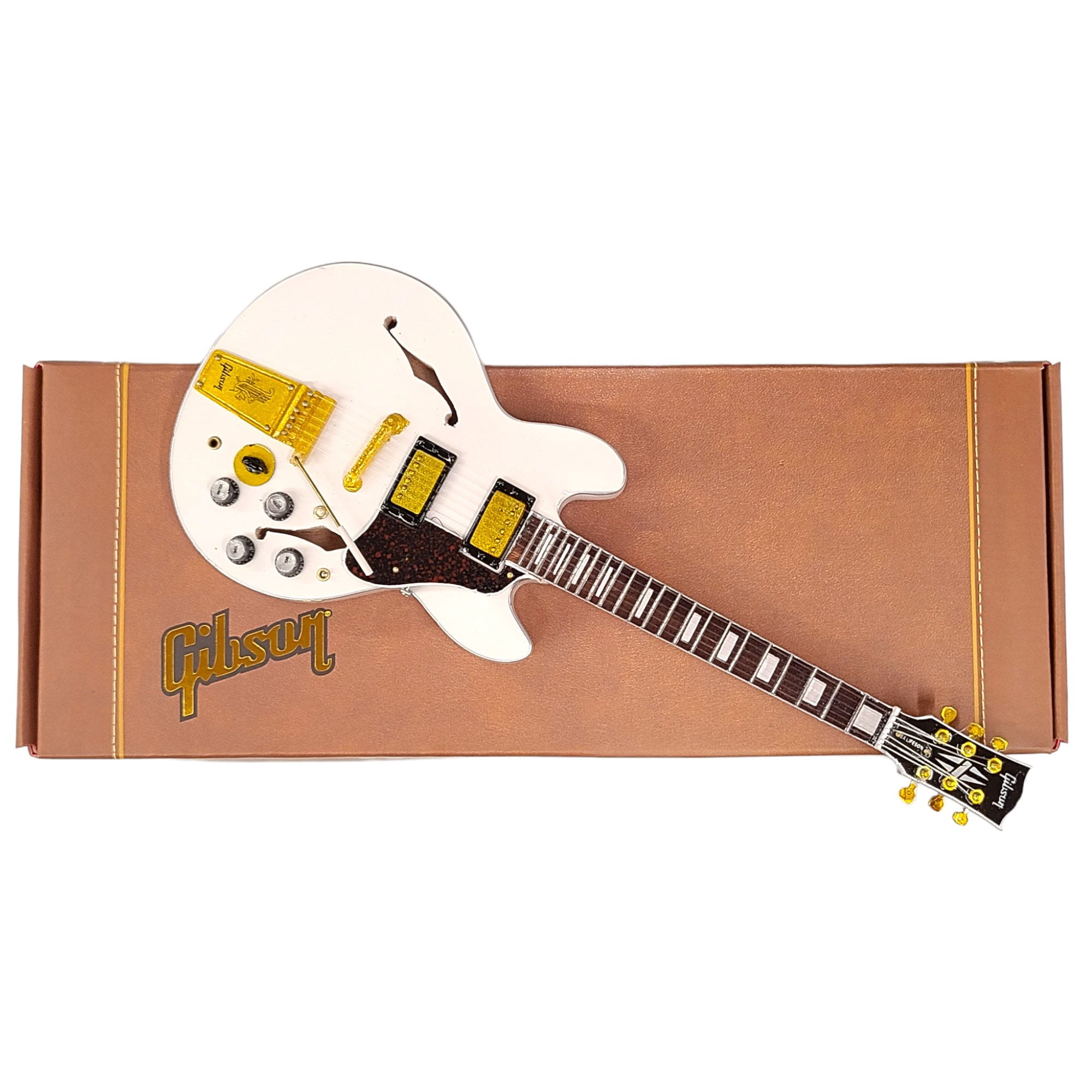 Alex Lifeson Gibson ES-355 Alpine White 10 Inch Miniature Guitar Replica