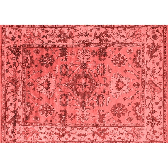 Ahgly Company Indoor Rectangle Oriental Red Industrial Area Rugs, 4' x 6'