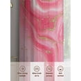 thumbnail image 6 of Modernism Sheer Curtains 63 Inches Long 2 Panels Impressionist Theme Pink Gold Water Ripple Light Filtering Semi Sheer Window Curtains Drapes for Bedroom Living Room 52"x63", 6 of 7